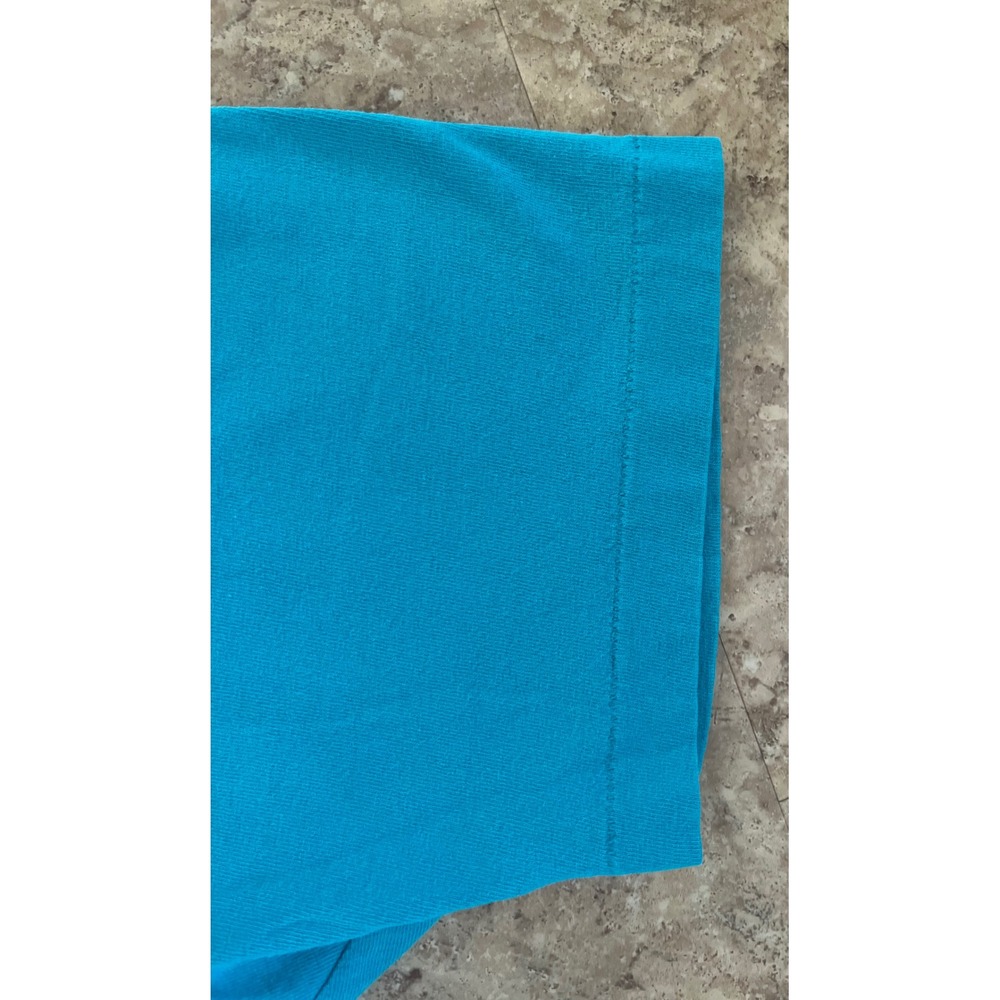 Vintage Adidas Sport T Shirt Mens Medium Blue Single Stitch Made in USA 90s - Picture 6 of 9